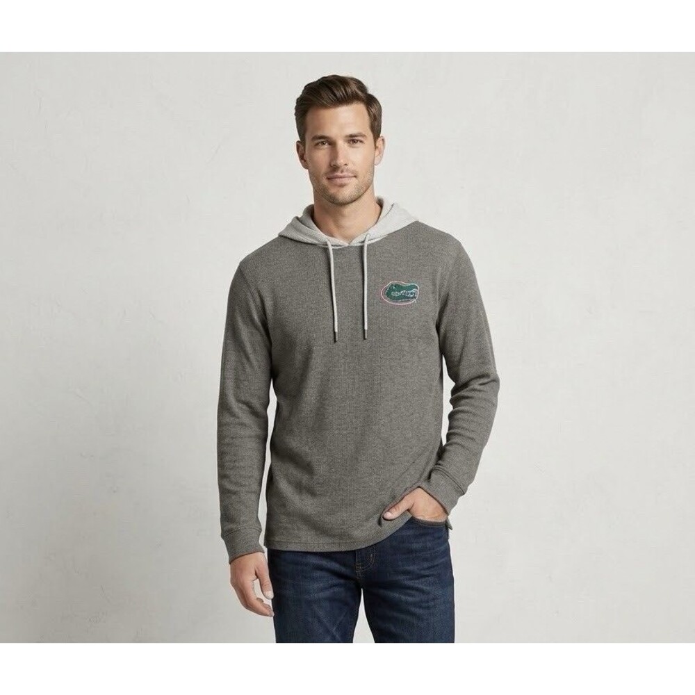 Colosseum Florida Gators Mens XL Hoodie Waffle Knit Thermal Charcoal Gray NCAA